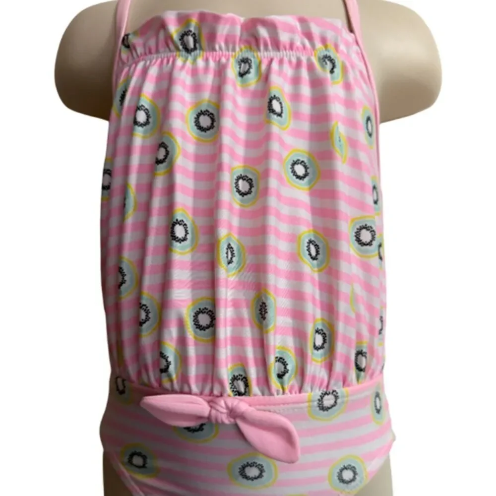 Stripped Pink & White Swimsuit